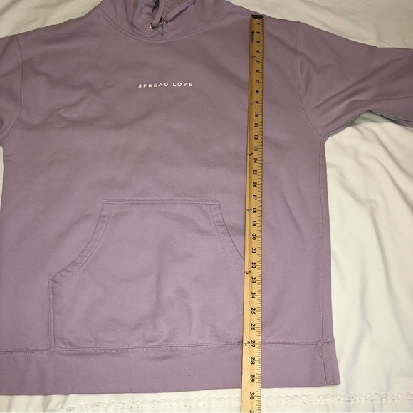 Spread Love Oversized Unisex Midweight Pullover Hoodie Light Purple size XL - Picture 8 of 10